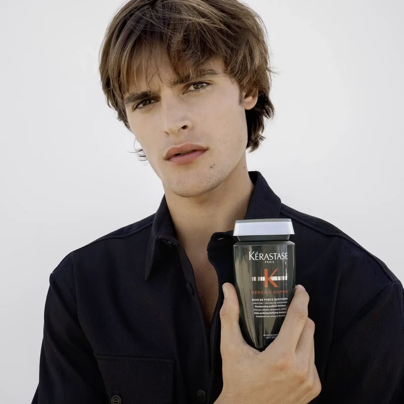 Kérastase Genesis Homme Bain de Force Quotidien 250 ml – Shampoo Fortificante Uomo Anti-Diradamento