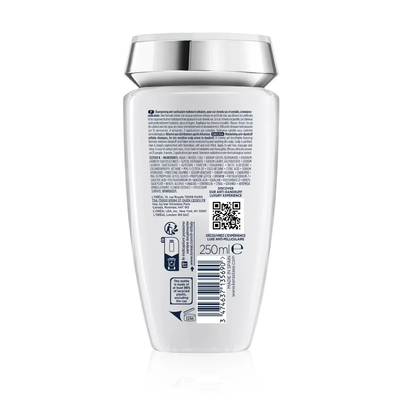Kérastase Symbiose Bain Crème Anti-Pelliculaire 250 ml – Shampoo Idratante Antiforfora per Cute Sensibile