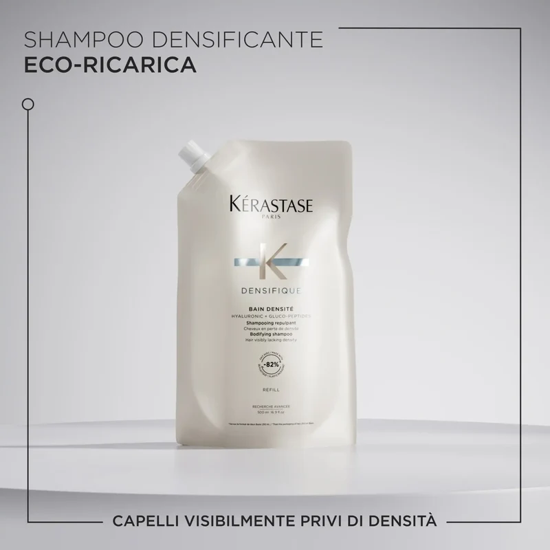 Kérastase Densifique Bain Densité Ricarica 500 ml – Shampoo Densificante Eco-Ricarica per Capelli Sottili
