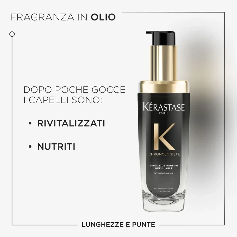 Kérastase Chronologiste L'Huile De Parfum Ricaricabile 75 ml – Olio Profumato Rivitalizzante per Capelli