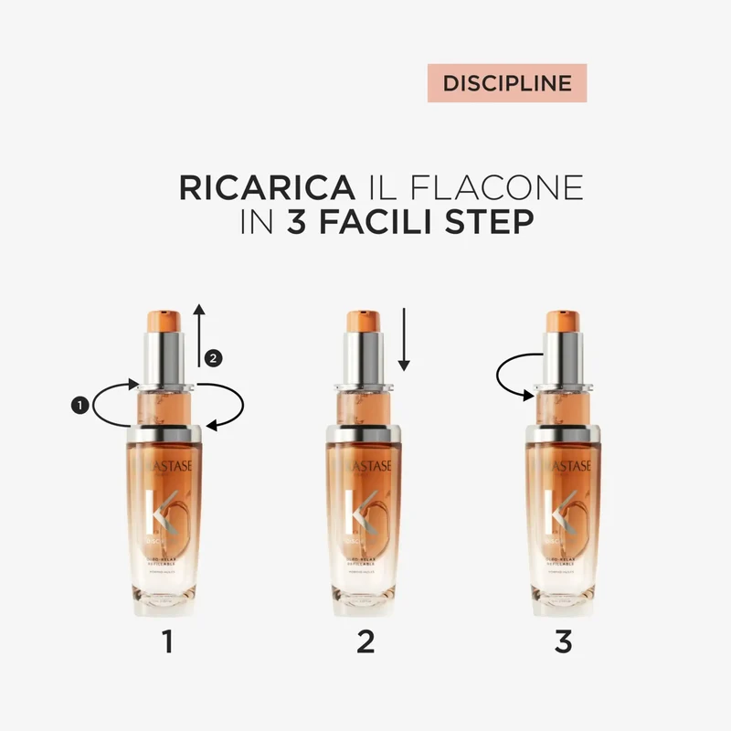 Kérastase Discipline L’Huile Oléo-Relax 75ml olio disciplinante ricaricabile per capelli crespi, voluminosi e indisciplinati