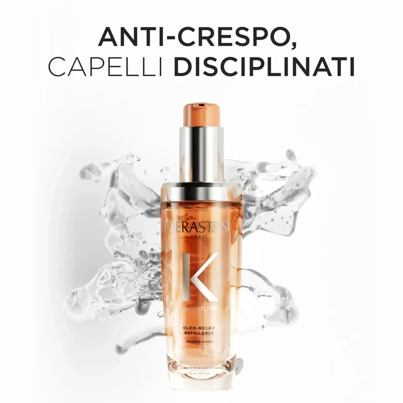 Kérastase Discipline L’Huile Oléo-Relax 75ml olio disciplinante ricaricabile per capelli crespi, voluminosi e indisciplinati