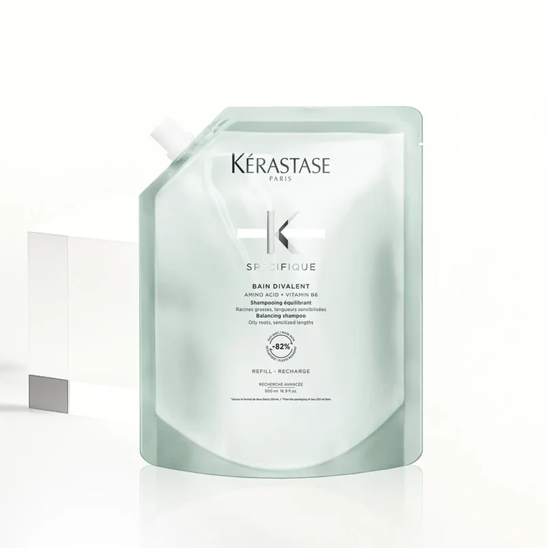 Kérastase Spécifique Bain Divalent Ricarica 500 ml – Eco-Refill Shampoo Equilibrante Capelli Grassi