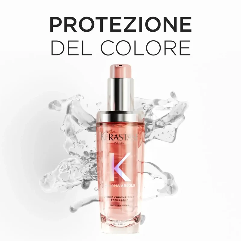 Kérastase Chroma Absolu L’Huile Chroma Éclat 75 ml – Olio Ricaricabile per Capelli Colorati
