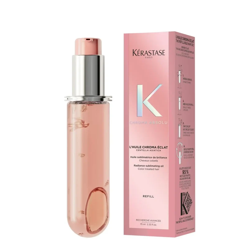 Kérastase Chroma Absolu L’Huile Chroma Éclat Ricarica 75 ml – Olio Illuminante per Capelli Colorati