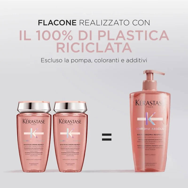 Kérastase Chroma Absolu Bain Chroma Respect 500 ml – Shampoo Ricaricabile per Capelli Colorati e Trattati