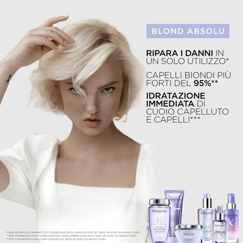 Kérastase Blond Absolu Siero 2% Acido Ialuronico Puro 50 ml – Siero Idratante Riparatore per Capelli Biondi e Cuoio Capelluto