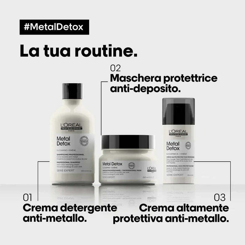 L’Oréal Professionnel Metal Detox – Crema Leave-In con Filtro UV (100 ml)