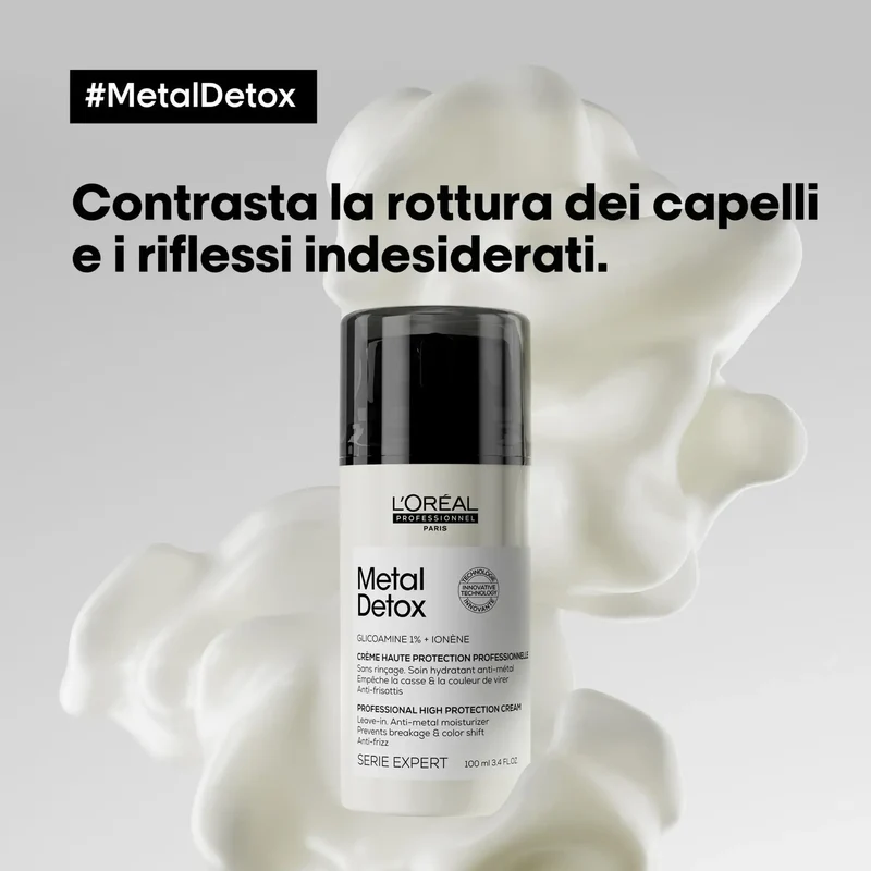 L’Oréal Professionnel Metal Detox – Crema Leave-In con Filtro UV (100 ml)