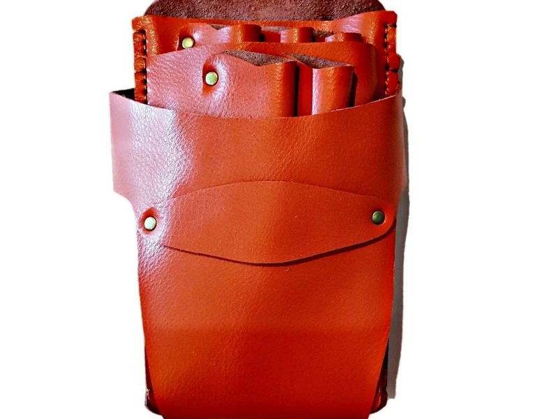 Fondina per parrucchiere in pelle premium: proteggi 5 forbici per capelli