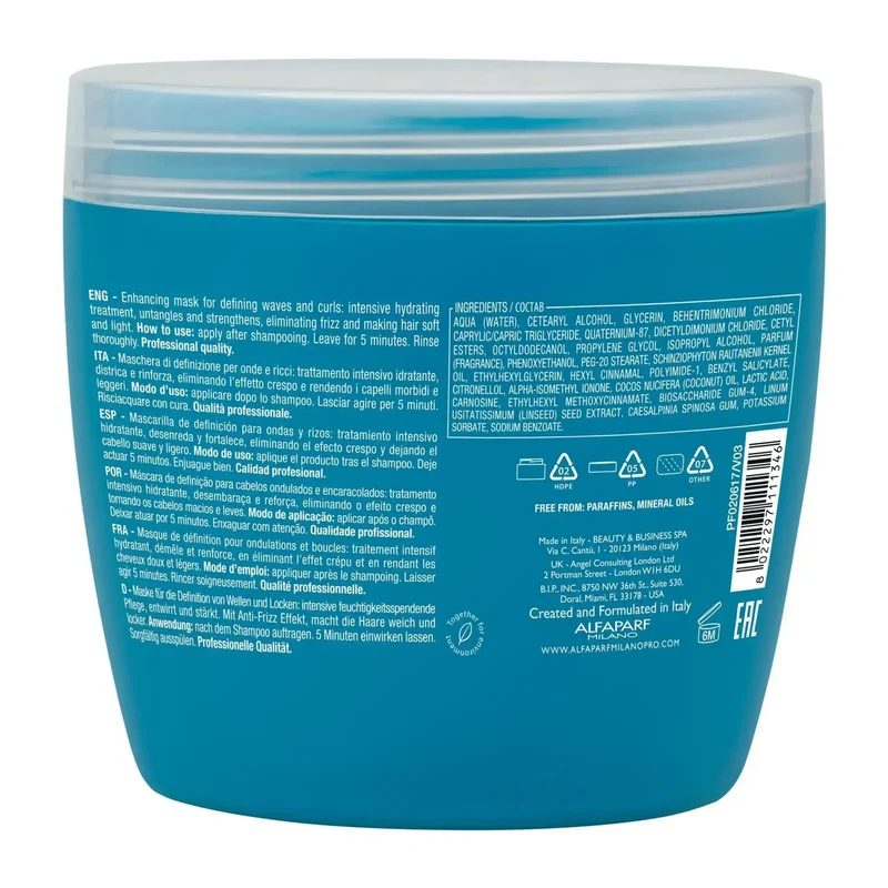 Alfaparf Semi di Lino Curl Enhancing Mask 500ml - Maschera Idratante per Capelli Ricci e Mossi