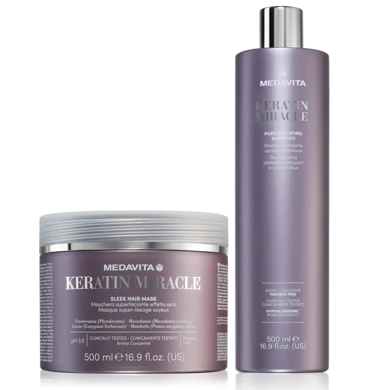 Medavita Keratin Miracle Sleek Hair Mask 50ml - Maschera per Capelli Crespi