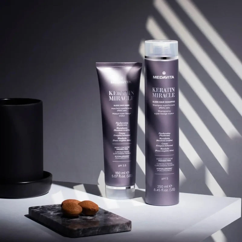 Medavita Keratin Miracle Sleek Hair Mask 50ml - Maschera per Capelli Crespi