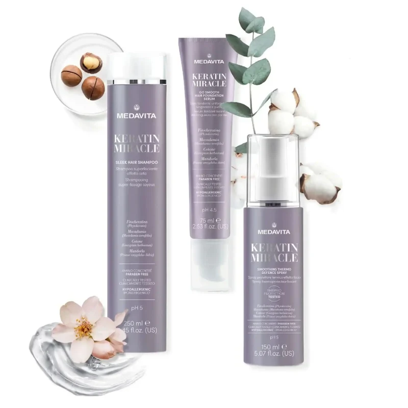 Medavita Keratin Miracle Sleek Hair Mask 50ml - Maschera per Capelli Crespi